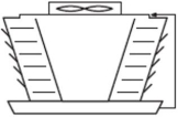 Which of the following is the symbol for a natural draft counter-flow cooling tower? A)    B)    C)    D)   