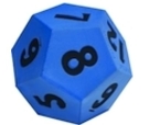  A 12-sided die can be made from a geometric solid called a dodecahedron. Assume that a fair dodecahedron is rolled. The sample space is {1, 2, 3, 4, 5, 6, 7, 8, 9, 10, 11, 12}. Find P(8)    A)   2 / 3  B)   7 / 12  C)   1 / 12  D)   1 / 3