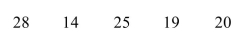 <strong>Find the mean for the following data set: </strong> A)21.2 B)4.9 C)20 D)14