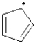 Which of the following best describes the cyclopentadienyl radical shown below?   A) aromatic B) anti-aromatic C) non-aromatic D) somewhat aromatic