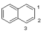 Draw two other resonance states of naphthalene showing electron flow.Predict whether you expect the bond between C1-C2 or C2-C3 to be longer in the figure shown below.  