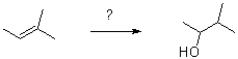 Which of the following reaction conditions would achieve the transformation shown below?   A) H<sub>2</sub>O,H<sub>2</sub>SO<sub>4</sub> B) 1) Hg(OAc) <sub>2</sub>,H<sub>2</sub>O 2) NaBH<sub>4</sub> C) 1) BH<sub>3</sub> 2) H<sub>2</sub>O<sub>2</sub>,NaOH,H<sub>2</sub>O D) 1) mCPBA 2) H<sup>+</sup>,H<sub>2</sub>O