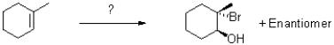 Which of the following reaction conditions would achieve the transformation shown below?   A) Br<sub>2</sub>,H<sub>2</sub>O B) 1) mCPBA 2) NaBr,NH<sub>4</sub>Cl,H<sub>2</sub>O C) 1) BH<sub>3</sub>,H<sub>2</sub>O<sub>2</sub> 2) Br<sub>2</sub> D) NaBr,NH<sub>4</sub>Cl,H<sub>2</sub>O