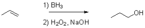 Which of the following best represents the transition state leading to the first intermediate in the following hydroboration oxidation reaction?   A)    B)    C)    D)   