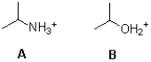 Which acid shown below is stronger and why?   A) A because nitrogen is more electronegative B) A because oxygen is more electronegative C) B because nitrogen is more electronegative D) B because oxygen is more electronegative