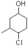What is the IUPAC name of the compound shown below?   A) 1-chloro-2-methylcyclohexan-2-ol B) 2-chloro-1-methylcyclohexan-5-ol C) 4-chloro-5-methylcyclohexanol D) 4-chloro-3-methylcyclohexanol