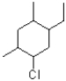 What is the IUPAC name of the compound shown below?   A) 1-ethyl-2,4-dimethyl-5-chloro-cyclohexane B) 5-chloro-1-ethyl-2,4-dimethylcyclohexane C) 1-chloro-5-ethyl-2,4-dimethylcyclohexane D) 1-chloro-2,4-dimethyl-5-ethylcyclohexane