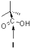What can be said about the carbon atom at I?   A) It is sp<sup>2</sup> hybridized and pointed out of the page. B) It is sp<sup>2</sup> hybridized and pointed into the page. C) It is sp<sup>3</sup> hybridized and pointed out of the page. D) It is sp<sup>3</sup> hybridized and pointed into the page.