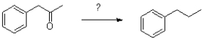 Which of the following conditions would accomplish the transformation shown below?   A) Zn/Hg,HCl B) Zn/Hg,NaOH C) 1) LiAlH4,2) H<sub>3</sub>O<sup>+</sup> D) 1) LiAlH4,2) NaOH