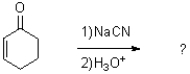 Which of the following is considered the 1,4 conjugate addition product of the reaction shown below?   A)    B)    C)    D)   
