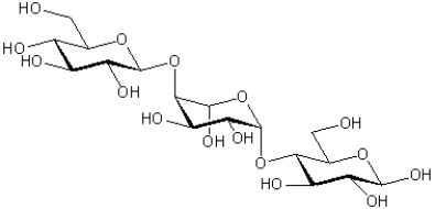 Figure 1   -Referring to Figure 1,how many acetal functional groups are present in the trisaccharide? A) 0 B) 1 C) 2 D) 3
