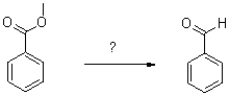 Which of the following reagents will accomplish the transformation shown below?   A) BH<sub>3</sub> B) DIBAL C) LiAlH<sub>4</sub> D) H<sub>3</sub>O<sup>+</sup>/H<sub>2</sub>O