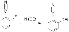 Draw the mechanism of the following reaction.Show a resonance state of the tetrahedral intermediate that demonstrates stabilization by the cyanate group.  