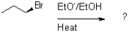 Which of the following reaction mechanisms would you expect to dominate from the reaction and conditions shown below?   A) S<sub>N</sub>1 B) S<sub>N</sub>2 C) E1 D) E2