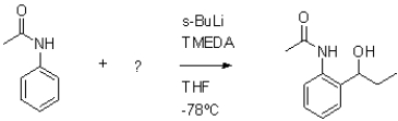 Which of the following molecules would be required as a reacting to form the product in the reaction scheme shown below?   A)    B)    C)    D) The transformation shown above is not possible.