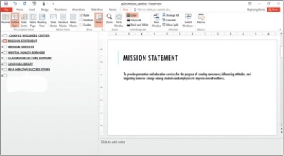   The figure shown above shows a presentation displayed in ________ outline view. A) expanded B) collapsed C) detailed D) compressed