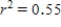 Data were collected on y = price of car (in dollars)  and x = age of car (in years)  for each car in a sample of 60 used Toyota Camrys. A scatterplot showed a negative linear relationship between x and y. The least squares regression line was fit and the   value was computed. If   , which of the following is a correct statement? ​ A) The correlation coefficient is positive, r = 0.55 B) If the least-squares line is used to predict car price based on number of miles driven, predictions should be within $0.55 of the true price. C) There is a very strong linear relationship between car price and number of miles driven. D) For each additional mile driven, car price increases by approximately $0.55 E) Approximately 55% of the variability in car price can be explained by the linear relationship between car price and number of miles the car has been driven.