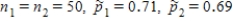 For which of the following sample sizes and   values would it be appropriate to use     to estimate a difference in population proportions? ​ I.    II.    III.   ​ A) I only B) II only C) III only D) II and III only E) I, II, and III