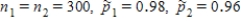 For which of the following sample sizes and   values would it be appropriate to use     to estimate a difference in population proportions? ​ I.    II.    III.   ​ A) I only B) II only C) III only D) II and III only E) I, II, and III
