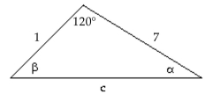 Find the area of the triangle. If necessary, round the answer to two decimal places. -  A)  3.73 B)  3.03 C)  1.75 D)  12.12