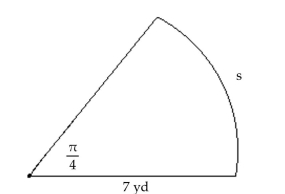 Find the length s. Round the answer to three decimal places. -  A)  10.996 yd B)  5.498 yd C)  1.795 yd D)  8.913 yd