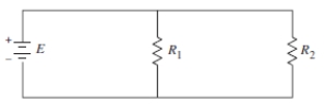  When two resistors of resistances  R _ { 1 }  and  R _ { 2 }  are connected in parallel (see figure) , the total resistance  R  satisfies the equation   \frac { 1 } { R } = \frac { 1 } { R _ { 1 } } + \frac { 1 } { R _ { 2 } }  .   Find  R _ { 1 }  for a parallel circuit in which  R _ { 2 } = 7  ohms and R must be at least 1 ohm.   A)   R _ { 1 } \leq 7 \text { ohms }  B)   R _ { 1 } < 7 \text { ohms }  C)   R _ { 1 } \geq   \frac { 7 } { 6 }   \text { ohms }  D)   R _ { 1 } > 7 \mathrm { ohms }  E)   R _ { 1 } =   \frac { 7 } { 6 }   \text { ohms }