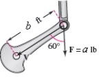  Both the magnitude and direction of the force on a crankshaft change as the crankshaft rotates.Vectors representing the position of the crank and the force are  \mathbf { V } = 0.16 \left( - \cos 30 ^ { \circ } \mathbf { j } - \sin 30 ^ { \circ } \mathbf { k } \right)   and  \mathbf { F } = - 2000 \mathrm { k }  respectively.The magnitude of the torque on the crank is given by  \| \mathbf { V } \times \mathbf { F } \|  ,find the magnitude of the torque on the crank shaft using the position and data shown in the figure.      \mathbf { a } = 2000 , \mathbf { b } = 0.16   A)   320 \sqrt { 3 } \mathrm { lt } - \mathrm { fb }  B)   160 \mathrm { lt } - \mathrm { fb }  C)   3201 \mathrm { t } - \mathrm { fb }  D)   160 \sqrt { 3 } \mathrm { lt } - \mathrm { fb }  E)   2000 \sqrt { 3 } \mathrm { lt } - \mathrm { fb }