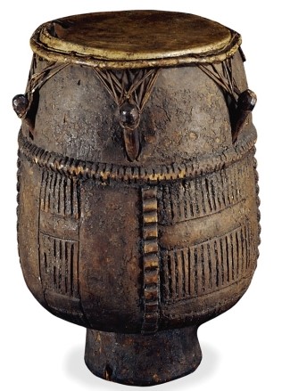 The colonial slave drum might have served what purpose?   A)  As a means of celebration and communication among slaves B)  As a precious artifact for Europeans C)  As a frequently used instrument in European and colonial music D)  As an item to be traded among slaves for other goods