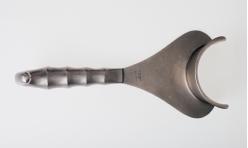 Figure 05-11 A   -During a Cesarean section, for what task would the instrument pictured above be used? A)  Retracting the bladder out of the way B)  Retracting the uterus C)  Retracting the intestines out of the way D)  Retracting the fallopian tubes