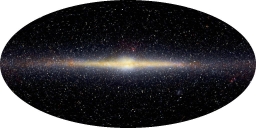 The figure shows an image of our galaxy,the Milky Way,at dust-penetrating wavelengths.It can be classified as which one of the following galactic types?   A)  spiral B)  irregular C)  elliptical D)  red giant