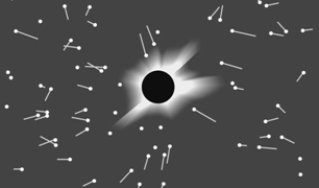Due to the curvature of space-time by the sun,light from stars that passes near the edge of the sun will   A)  be bent so that the stars appear further from the edge of the sun than if space-time was not curved. B)  be bent so that the stars appear closer to the edge of the sun than if space-time was not curved. C)  be bent so that the stars are no longer visible. D)  not be affected by the curvature of space-time.