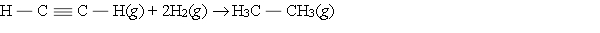  Hydrogenation of double and triple bonds is an important industrial process. Calculate (in kJ)  the standard enthalpy change ?H  \degree for the hydrogenation of ethyne (acetylene)  to ethane.     A)  -296 kJ B)  -51 kJ C)  51 kJ D)  296 kJ E)  381 kJ 