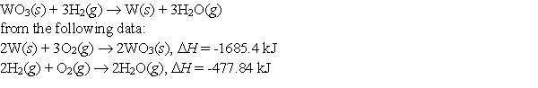 <strong>Use Hess's Law to calculate the enthalpy change for the reaction  </strong> A) 125.9 kJ B) 252.9 kJ C) 364.9 kJ D) 1207.6 kJ E) None of these choices is correct. <div style=padding-top: 35px> 