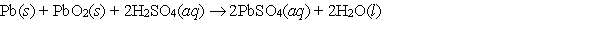  Consider the reaction in the lead-acid cell   for which E  \degree <sub>cell</sub> = 2.04 V at 298 K.  \Delta G  \degree for this reaction is A)  -3.94 * 10<sup>5</sup> kJ. B)  -3.94 * 10<sup>2</sup> kJ. C)  -1.97*10<sup>5</sup> kJ. D)  -7.87* 10<sup>2</sup> kJ. E)  None of these choices is correct. 