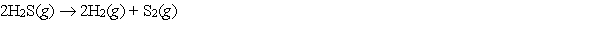  <strong>Hydrogen sulfide decomposes according to the following reaction:   For this reaction at 298 K,  \Delta S \degree  = 78.1 J/K,  \Delta H \degree  = 169.4 kJ, and  \Delta G \degree  = 146.1 kJ. What is the value of  \Delta G \degree  at 900 K?</strong> A) -69,881 kJ B) 48.4 kJ C) 99.1 kJ D) 240 kJ E) 441 kJ <div style=padding-top: 35px>  