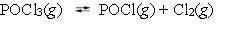 The reaction system   is at equilibrium. Which of the following statements describes the behavior of the system if POCl is added to the container? A)  The forward reaction will proceed to establish equilibrium. B)  The reverse reaction will proceed to establish equilibrium. C)  The partial pressures of POCl<sub>3</sub> and POCl will remain steady while the partial pressure of chlorine increases. D)  The partial pressure of chlorine remains steady while the partial pressures of POCl<sub>3</sub> and POCl increase. E)  The partial pressure of chlorine will increase while the partial pressure of POCl decreases.