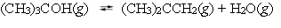  At 450  \degree C, tert-butyl alcohol decomposes into water and isobutene.   A reaction vessel contains these compounds at equilibrium. What will happen if the volume of the container is reduced by 50% at constant temperature? A)  The forward reaction will proceed to reestablish equilibrium. B)  The reverse reaction will proceed to reestablish equilibrium. C)  No change occurs. D)  The equilibrium constant will increase. E)  The equilibrium constant will decrease. 