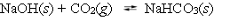 The following reaction is at equilibrium at one atmosphere, in a closed container.   Which, if any, of the following actions will decrease the total amount of CO<sub>2</sub> gas present at equilibrium? A)  adding N<sub>2</sub> gas to double the pressure B)  adding more solid NaOH C)  decreasing the volume of the container D)  removing half of the solid NaHCO<sub>3</sub> E)  None of these choices is correct.