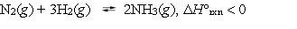 The following reaction is at equilibrium in a sealed container.   Which, if any, of the following actions will increase the value of the equilibrium constant, K<sub>c</sub>? A)  adding a catalyst B)  adding more N<sub>2</sub> C)  increasing the pressure D)  lowering the temperature E)  None of these choices is correct.