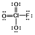 In the following Lewis structure for ClO<sub>3</sub>F, chlorine has a formal charge of ____ and an oxidation number of ____.   A)  7, 7 B)  7, -1 C)  1, 1 D)  1, -1 E)  1, 7