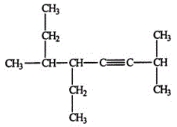 Select the correct name for the following compound.   A)  4-ethyl-1,1,5-trimethyl-2-heptyne B)  4,5-diethyl-1,1-dimethyl-2-heptyne C)  5-ethyl-2,6-dimethyl-3-octene D)  3-ethyl-3,7-dimethyl-5-octyne E)  5-ethyl-2,6-dimethyl-3-octyne