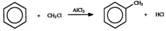 Benzene will react with chloromethane in the presence of a catalyst to produce toluene and hydrogen chloride. Select the correct reaction type for the process.   A)  addition B)  elimination C)  substitution D)  oxidation E)  reduction