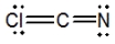 Select the best Lewis structure for ClCN. A)    B)    C)    D)    E)   