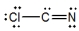 Select the best Lewis structure for ClCN. A)    B)    C)    D)    E)   