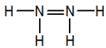 Hydrazine, N<sub>2</sub>H<sub>4</sub>, is a good reducing agent that has been used as a component in rocket fuels. Select its Lewis structure. A)    B)    C)    D)    E)  None of these choices are correct.