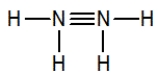 Hydrazine, N<sub>2</sub>H<sub>4</sub>, is a good reducing agent that has been used as a component in rocket fuels. Select its Lewis structure. A)    B)    C)    D)    E)  None of these choices are correct.