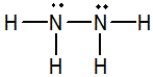 Hydrazine, N<sub>2</sub>H<sub>4</sub>, is a good reducing agent that has been used as a component in rocket fuels. Select its Lewis structure. A)    B)    C)    D)    E)  None of these choices are correct.