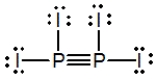 Select the best Lewis structure for P<sub>2</sub>I<sub>4</sub>. A)    B)    C)    D)    E)  None of these choices are correct.