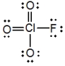 In the following Lewis structure for ClO<sub>3</sub>F, chlorine has a formal charge of ____ and an oxidation number of ____.   A)  7; 7 B)  7; -1 C)  1; 1 D)  1; -1 E)  1; 7