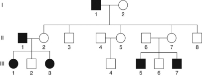This hypothetical pedigree for a disease in humans illustrates inheritance that is ________.   A) autosomal recessive B) autosomal dominant C) sex-linked dominant D) carried on the Y chromosome